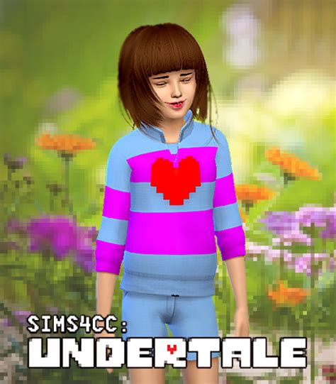 Undertale Sims 4 Cc Frisk Outfit Top Bottom Can Be Downloaded Here