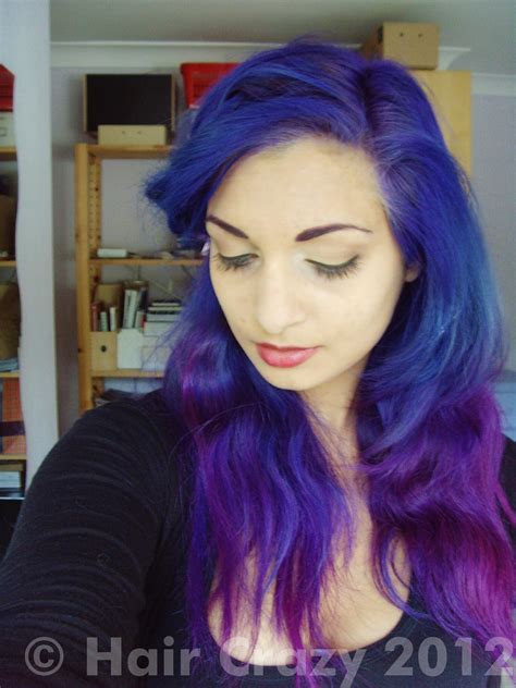 The dazzling blend of blue and violet in this design is fantastic, and if you can replicate this color, you will look magnificent. Blue Ombre to Blue/Purple! - Forums - HairCrazy.com