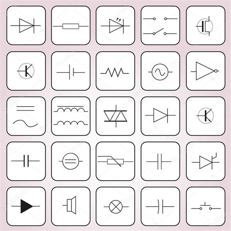 Standard electrical iec symbols also known as iec 60617 (british standard bs 3939) used to represent various devices including pilot lights, relays, timers and switches for usage in electrical. Schematic symbols in electrical engineering set eps10 ...