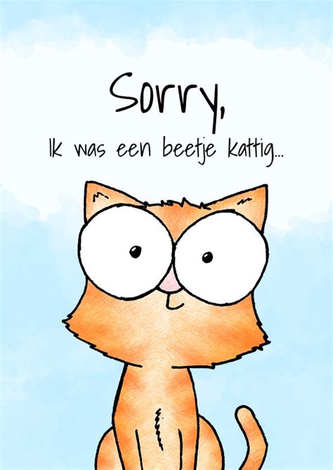 Sorry Kaart Schattige Kitten Ik Was Een Beetje Kaartje2go