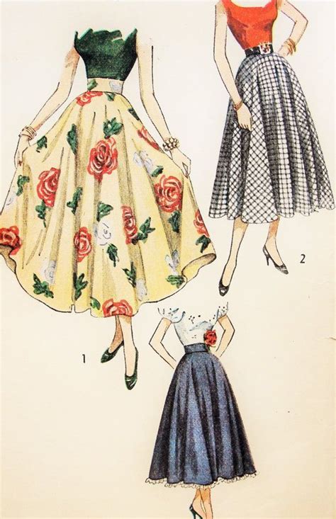 Simplicity 2359 Vintage Sewing Pattern 40s Full Circle Skirt Pattern
