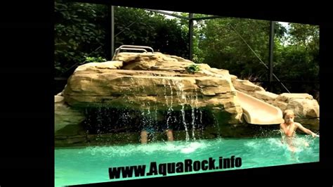 Swimming Pool Waterfalls Grottos Caves Custom Rock Youtube