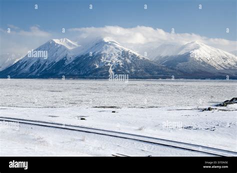 Turnagain Arm In Winter Stock Photo Alamy