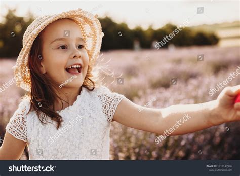 Portrait Lovely Little Girl Wearing Hat Stock Photo 1610149996