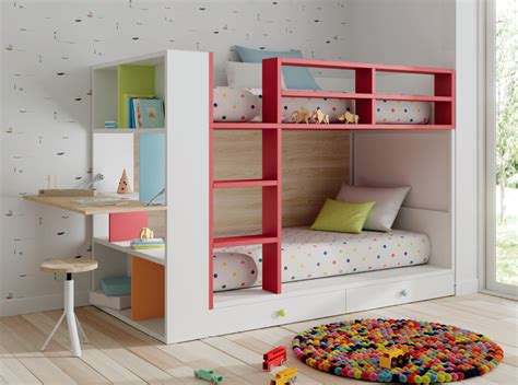 Questi mobili sono disponibili in diversi colori rendendoli facili ad adattare a qualsiasi. letto a castello-con cassetti e libreria-flat-lagrama