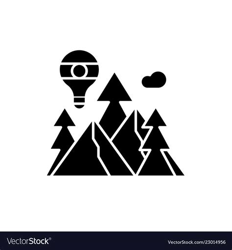 Adventure Black Icon Sign On Isolated Royalty Free Vector