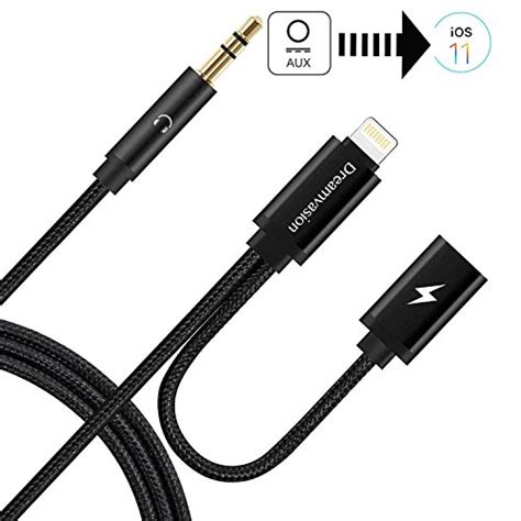 Iphone X Aux Cable Disdim 2 In 1 8 Pin Lightning To 35mm Headphone