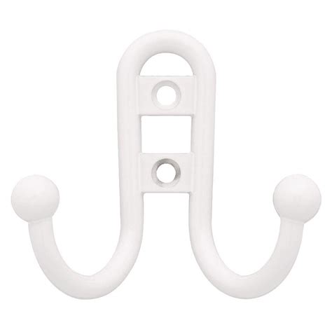 Wall hook robe towel hook coat hooks hanger polishing silver tone 2pcs. Liberty 2-7/10 in. White Ball End Double Robe Hook-B46115Z ...