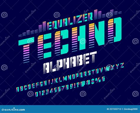 Techno Font Stock Vector Illustration Of Audio Type 227333712