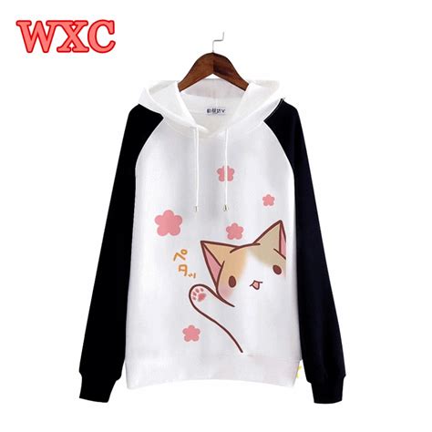 Neko Atsume Hoodies Japanese Kawaii Cute Cat Backyard Fleece Sweatshirt