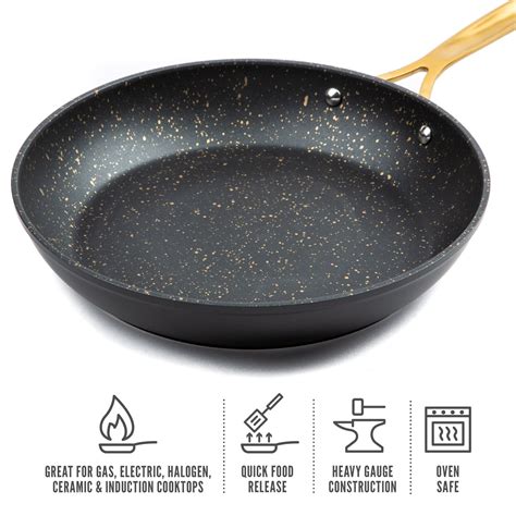 Thyme And Table Non Stick 12 Gold Fry Pan With Stainless Steel Induction