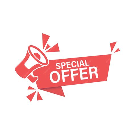 Premium Vector Special Offer Label Icon In Flat Style Megaphone With Discount Vector