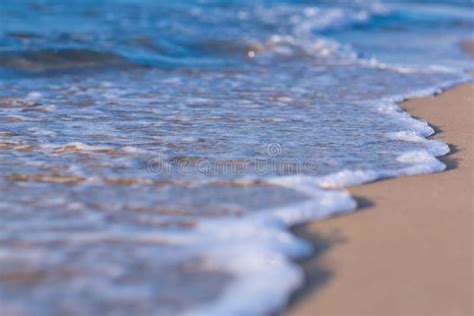 Soft Wave Of The Sea On A Sandy Beach Stock Image Image Of Calm