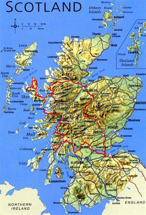 Physical Map Of Scotland Mapsofnet