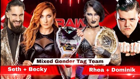 wwe 2k23 mixed gender tag team match seth rollins becky lynch vs rhea ripley dominik
