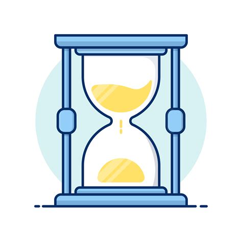 Line Art Icons Hourglass Antique Instrument Hourglass As Time Passing