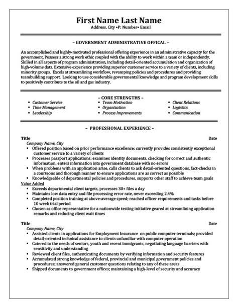 The way to distinguish yourself from the competition is by better communicating your administrative skills on a resume. Government Resume Template | playbestonlinegames