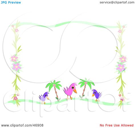 Royalty Free Rf Clipart Illustration Of A Tropical Border With Birds