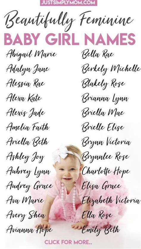 43 Feminine Baby Girl First And Middle Names That You Havent Thought Of