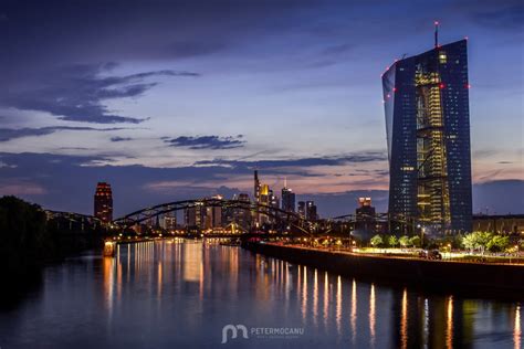 Skyline Of Frankfurt Am Main By Night Peter Mocanu