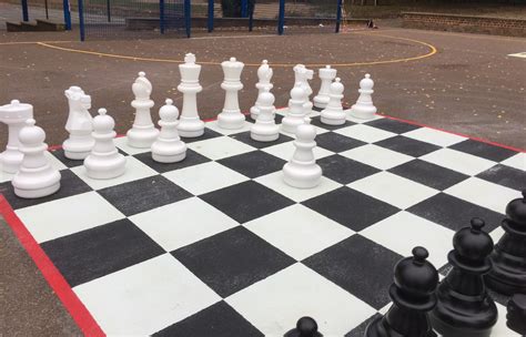 Giant Chess Set And Playground Chessboard Marking In London