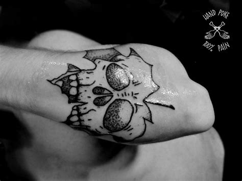 Autumn Skull Hand Poke Tattoo Groups