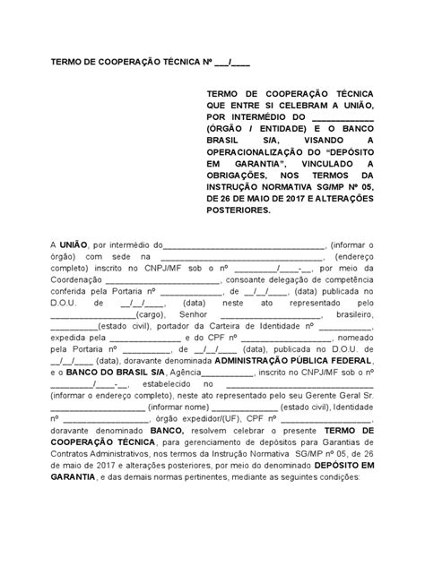 Minuta De Termo De Cooperação Pdf Privacidade De Informações Administração Pública