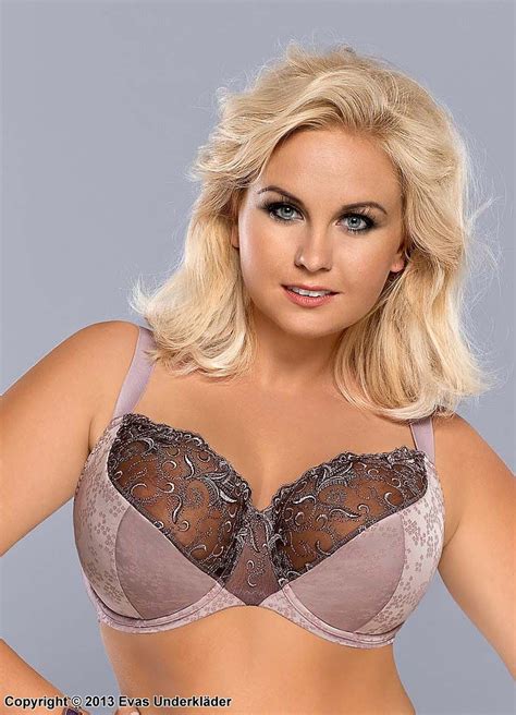 Romantic Big Cup Bra Embroidery Partially Sheer Cups