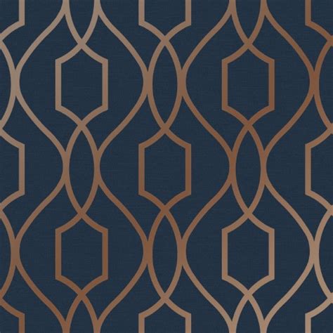 Dark Blue And Gold Geometric Wallpaper Copper Midnight Navy And Gold