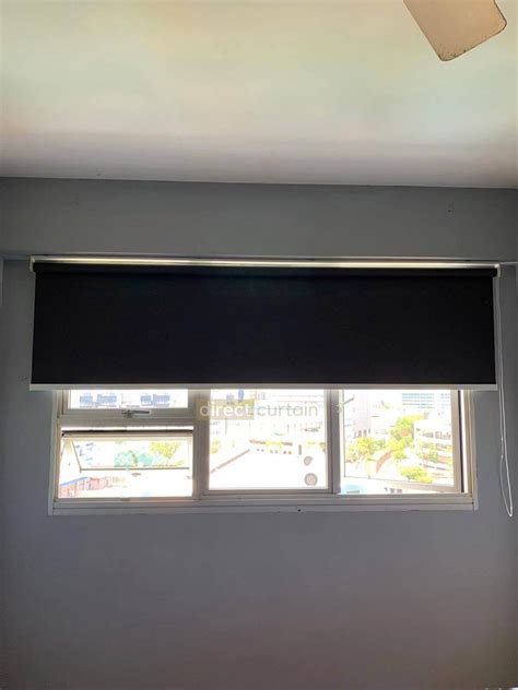 Blackout Roller Blind Midnight Grey Direct Curtain