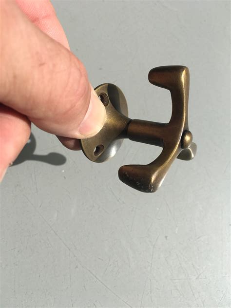 Maybe you would like to learn more about one of these? 4 small Vintage spinning deco solid BRASS wardrobe HOOKS ...