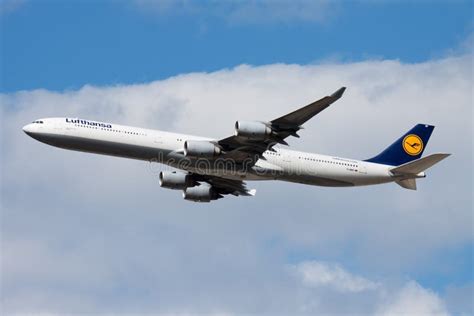 Lufthansa Airbus A340 600 D Aihf Passenger Plane Departure At Frankfurt