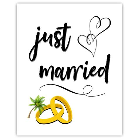 Just Married Printable Wedding Decor Photo Prop Just Married Sign