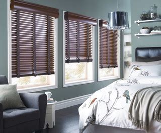 horizontal wood blinds   bedroom contemporary bedroom