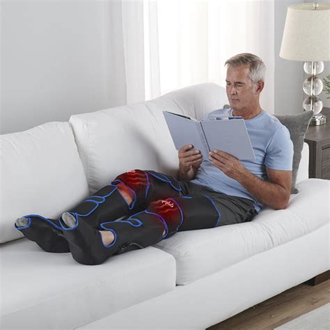 The Rejuvenating Heated Compression Leg Wraps Hammacher Schlemmer