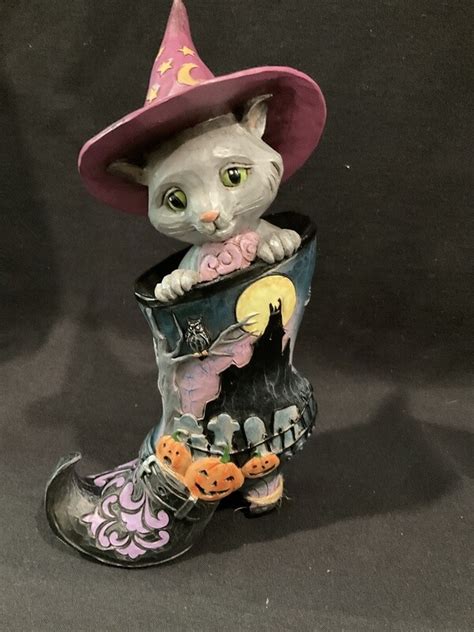 Jim Shore Halloween Witches Boot With Cat