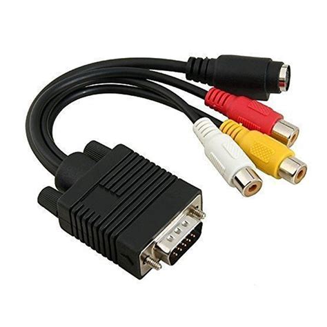 Vga Svga To S Video 3 Rca Av Tv Out Cable Adapter Converter Pc Computer