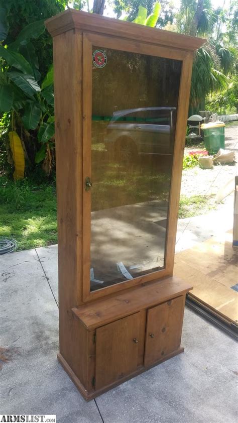 This grey gun cabinet has been used by me and has passed police inspection. ARMSLIST - For Sale: Nice Solid Wood Gun Cabinet With ...
