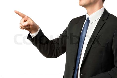 Businessman Pointing With His Finger Stock Image Colourbox