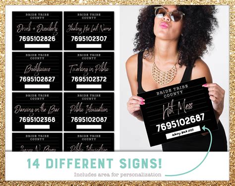 14 Bachelorette Mugshot Printables Jail Sign Made Of Etsy | Hot Sex Picture