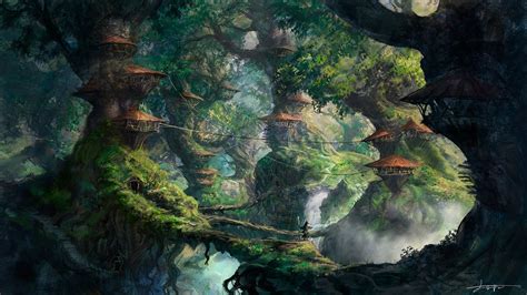 Fantasy Art Wizard Forest Digital Art Wallpaper Creative And