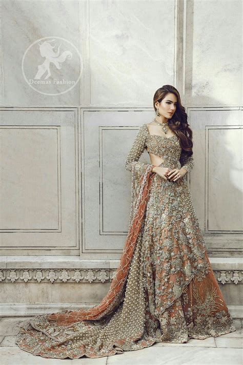 We did not find results for: Pakistani Bridal Dress - Peach Back Train Maxi- Embroidered Lehenga