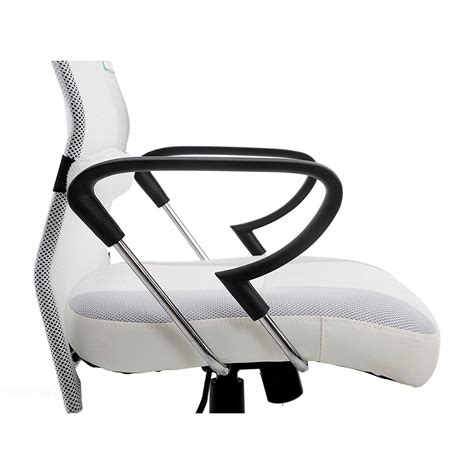 sleek design high back mesh fabric swivel office chair with chrome base white 645016453171