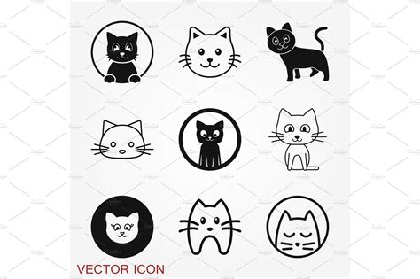 Kitty Vector Icon Cat Symbol Pre Designed Vector Graphics ~ Creative