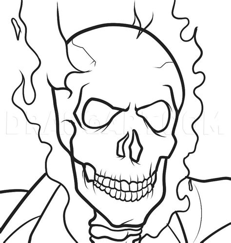How To Draw Ghost Rider Ghost Rider Step By Step Drawing Guide By