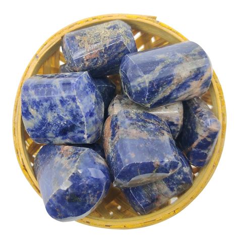 Sodalite Tumbled Stone 200 Grams In Basket Reiki Healing Crystals