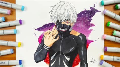 Ken Kaneki With Kagune Drawing I Used Copic Markers And Prismacolor