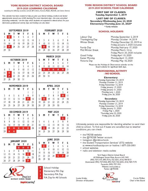 Collect Yrdsb Calendar 2020 Calendar Printables Free Blank
