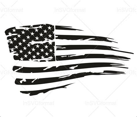 Distressed American Svg Flag Ragged Svg Flag Shabby Usa Flag