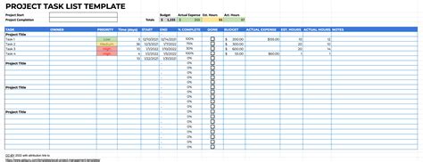 Excel Template Task Management